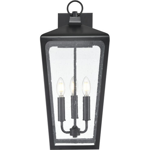 Brooks 3 Light 22.75 inch Powder Coated Black Outdoor Wall Sconce